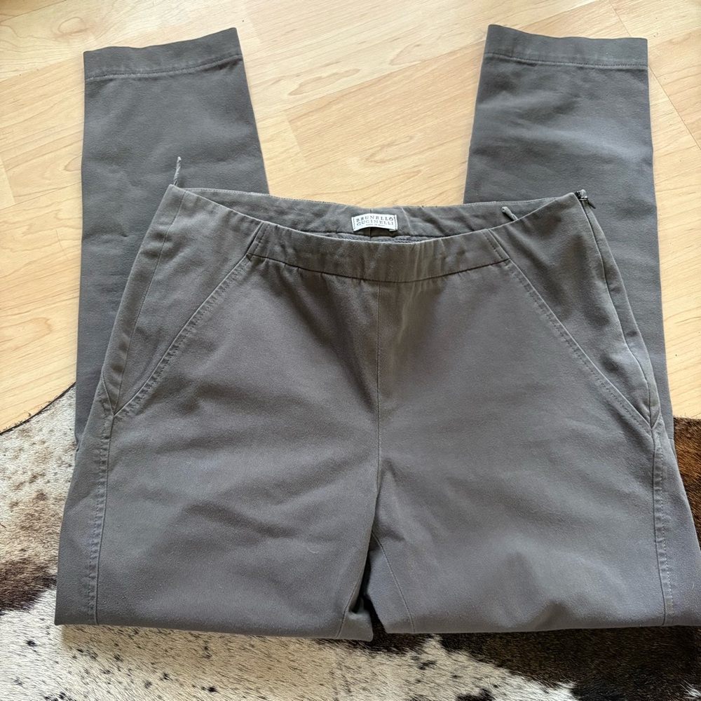 BRUNELLO CUCINELLI Grey Women Pants Size 6‎ Cotton - Picture 1 of 9